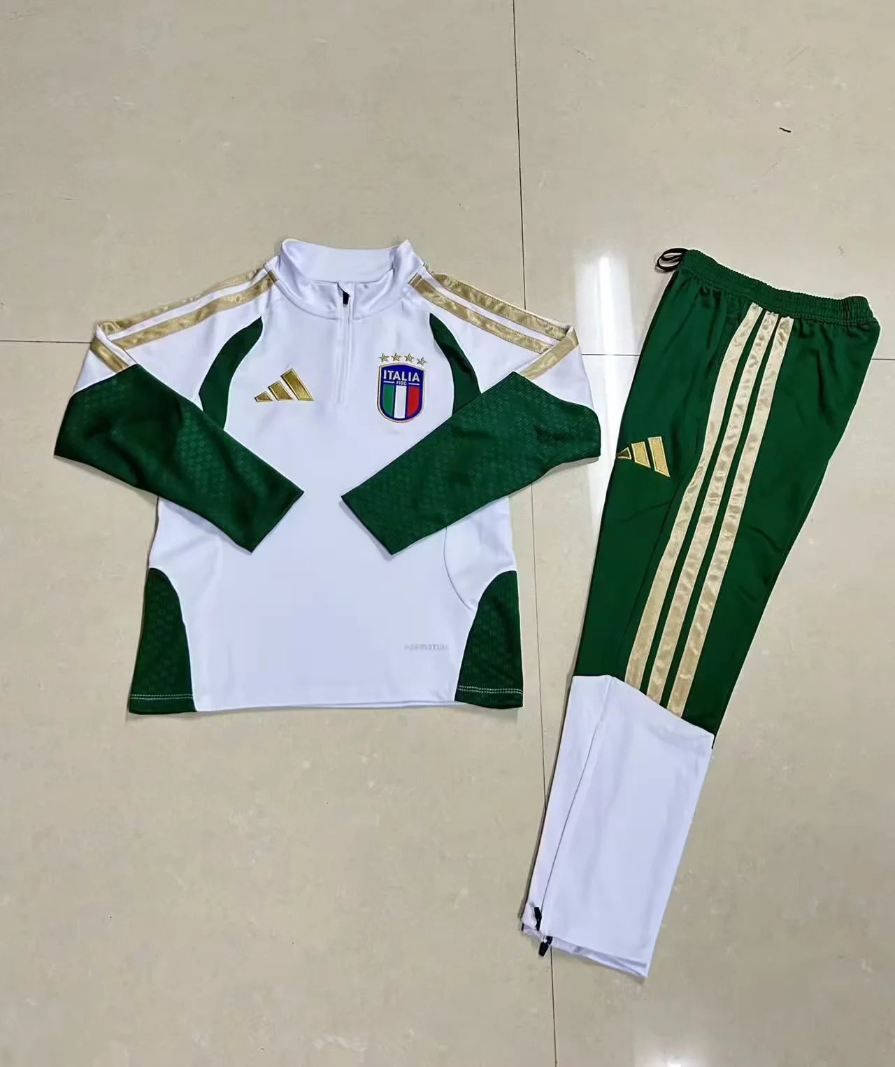 AAA Quality Italy 25/26 Tracksuit - White/Green